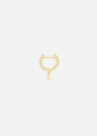 Medium Diamond Drop Huggie Hoop | Single