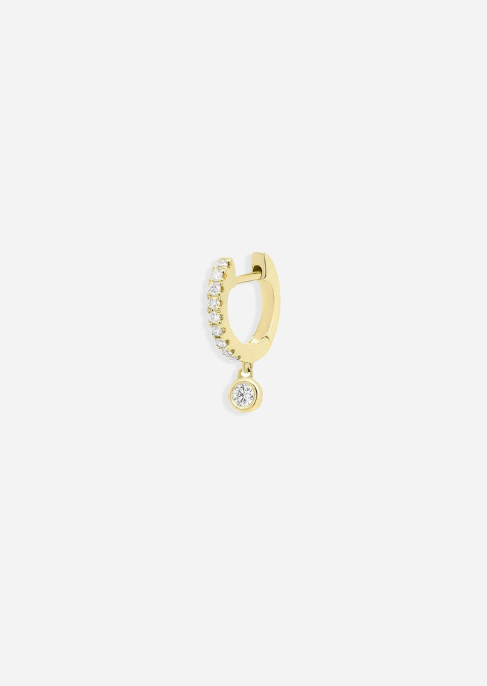 Medium Diamond Drop Huggie Hoop | Single