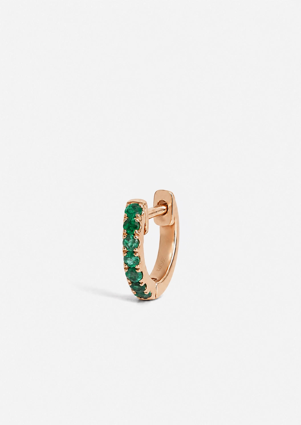 Medium Emerald Huggie Hoop