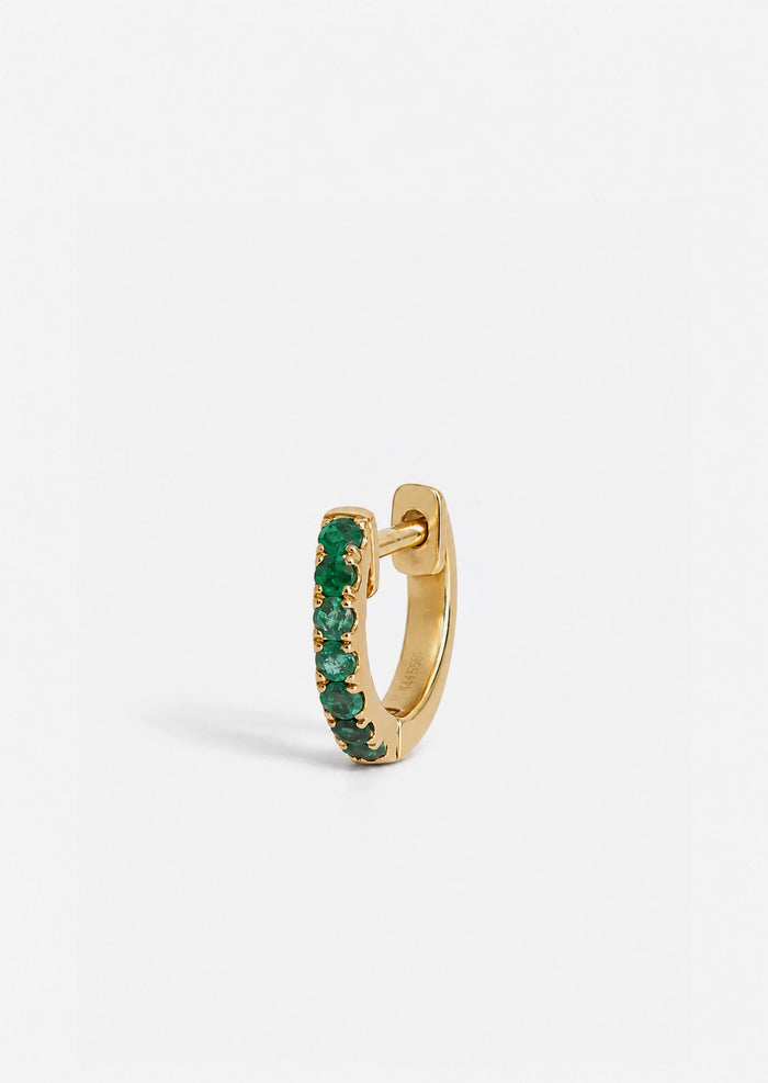 Medium Emerald Huggie Hoop