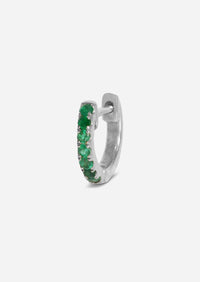 Medium Emerald Huggie Hoop | Single