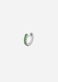Medium Emerald Huggie Hoop | Single