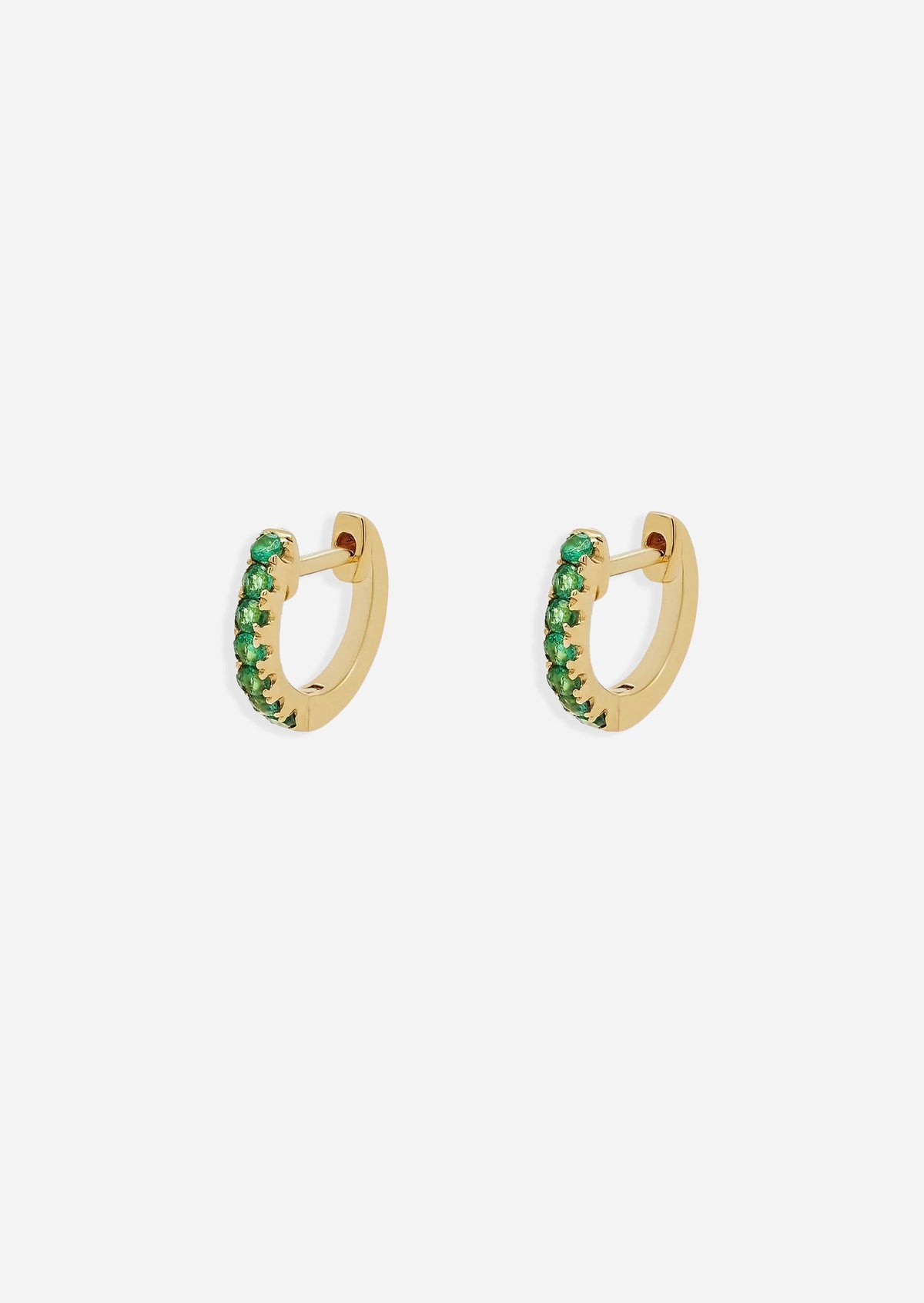 Medium Emerald Huggie Hoop | Single