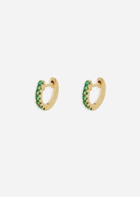 Medium Emerald Huggie Hoop | Single