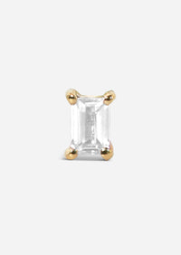 Mini Baguette Diamond Threaded Flat Back Earring | Single