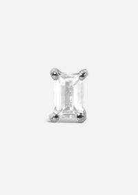 Mini Baguette Diamond Threaded Flat Back Earring | Single