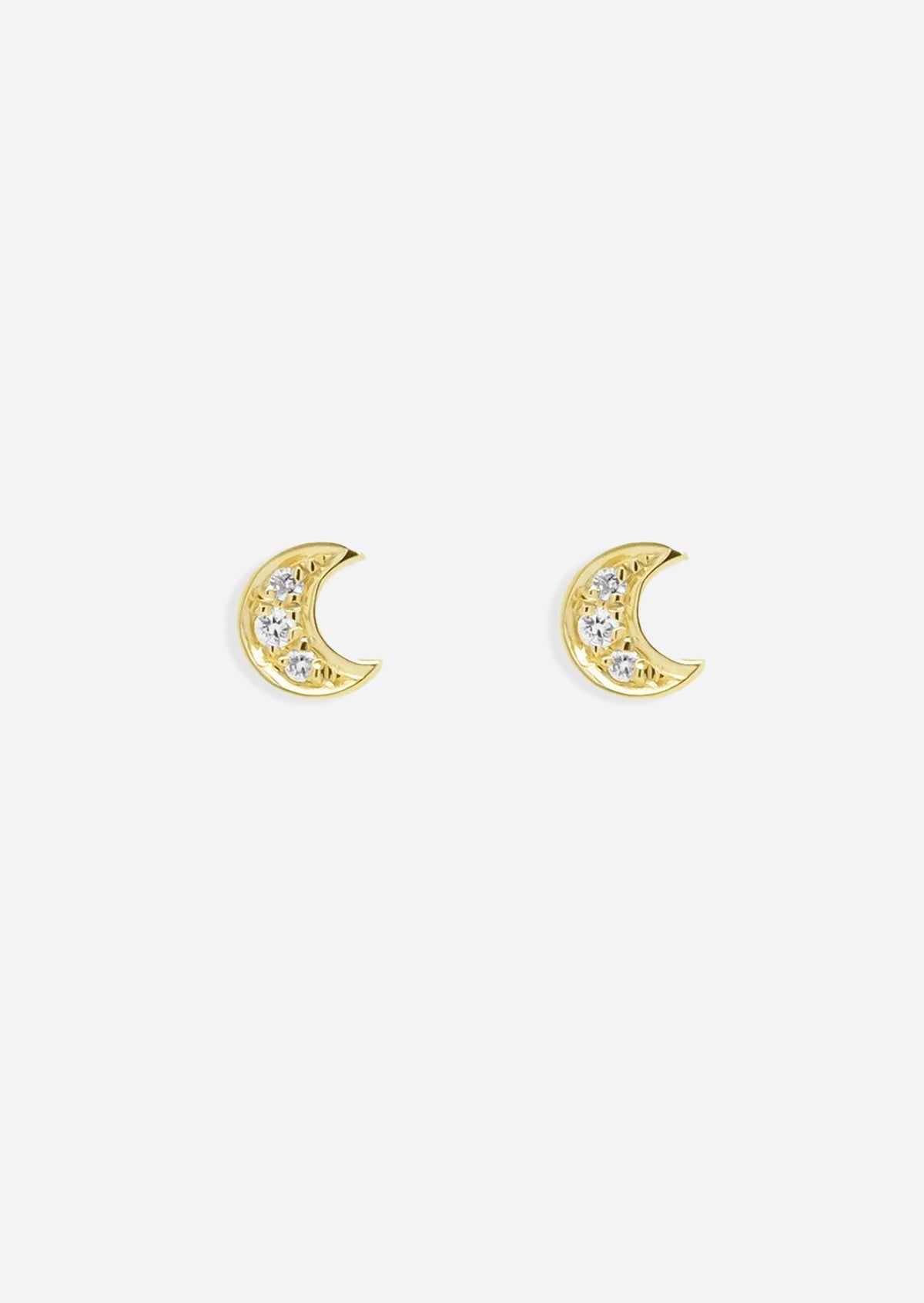 Mini Crescent Threaded Flat Back Earring | Single
