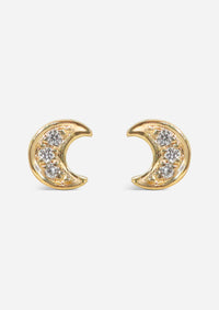 Mini Crescent Threaded Flat Back Earring | Single