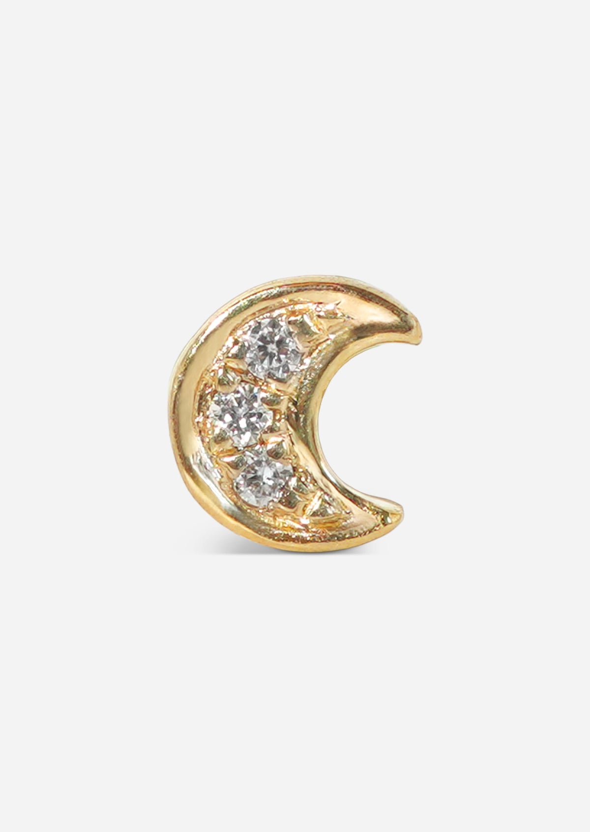 Mini Crescent Threaded Flat Back Earring | Single