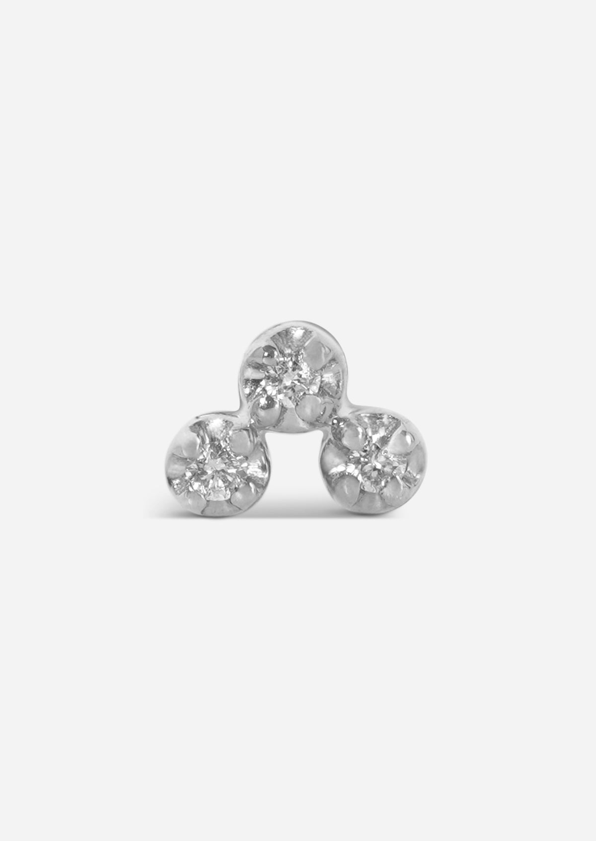 Mini Diamond Cluster Threaded Flat Back Earring | Single