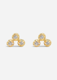 Mini Diamond Cluster Threaded Flat Back Earring | Single