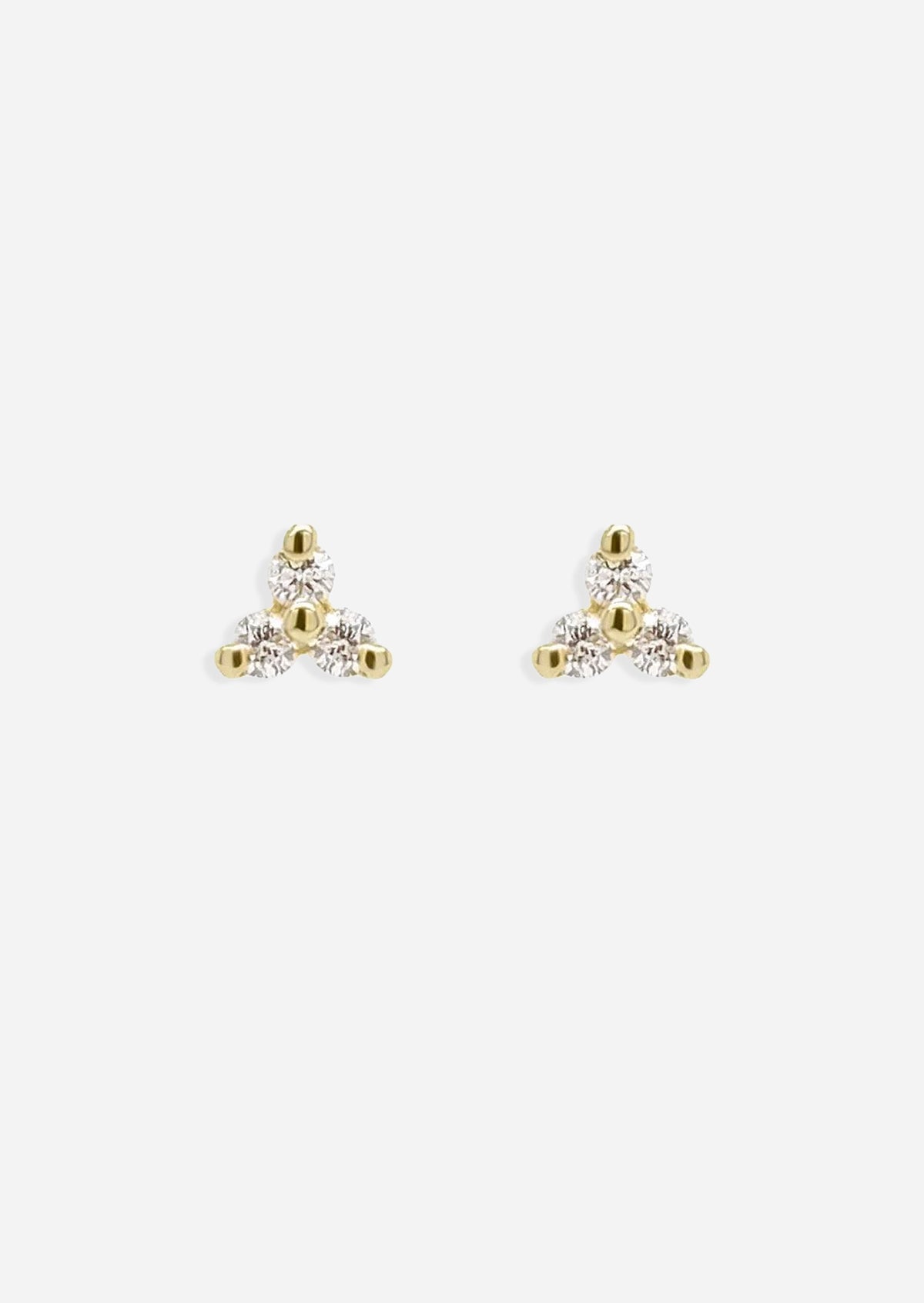 Mini Diamond Trio Threaded Flat Back Earring | Single