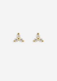 Mini Diamond Trio Threaded Flat Back Earring | Single