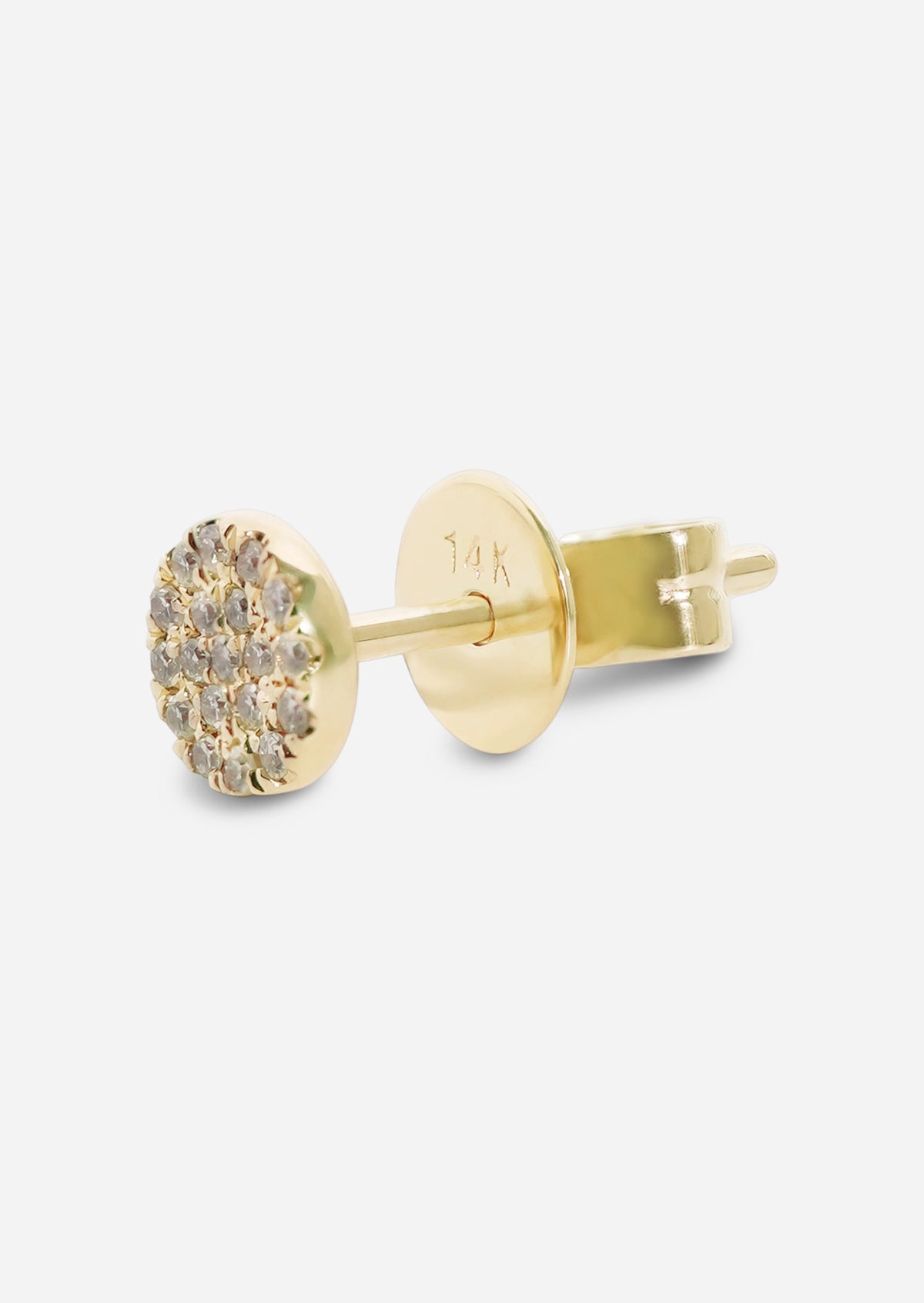 Mini Diamond Disc Earring | Single