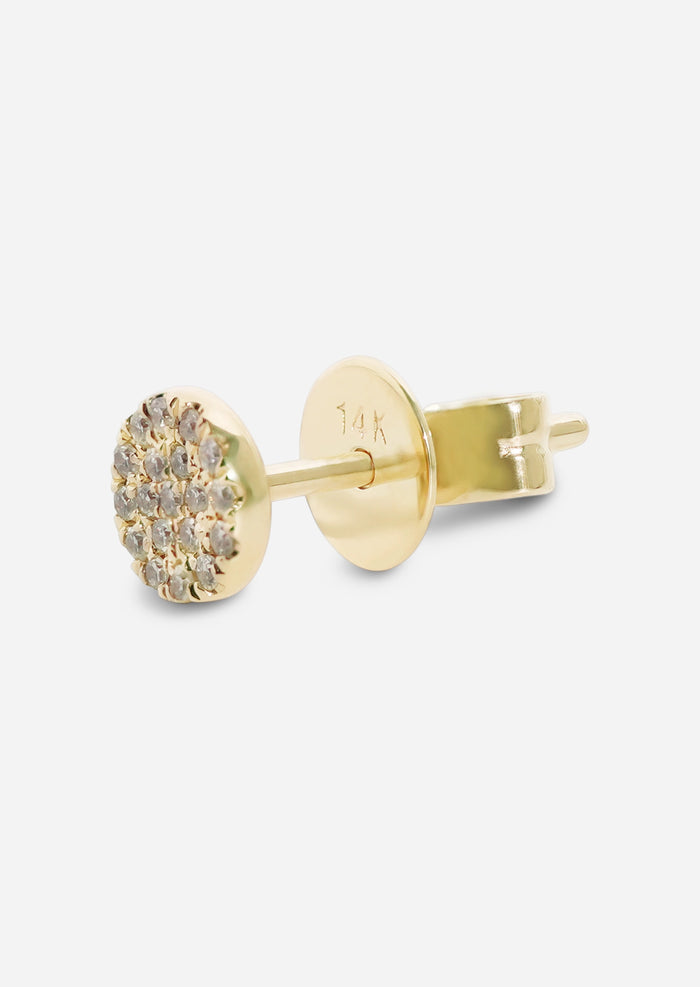 Mini Diamond Disc Earring | Single
