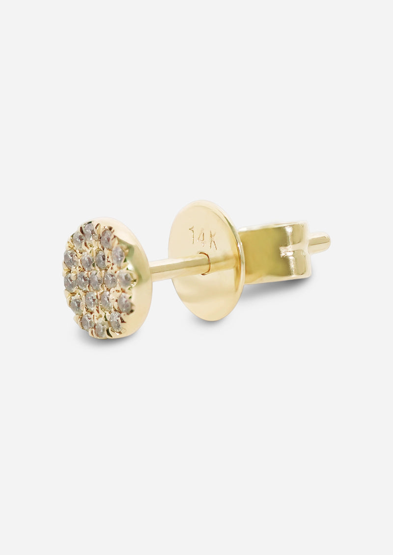 Mini Diamond Disc Earring | Single