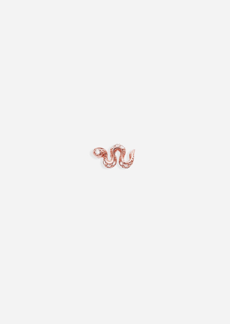 Mini Snake Threaded Flat Back Earring | Single