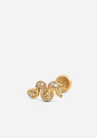 Mini Snake Threaded Flat Back Earring