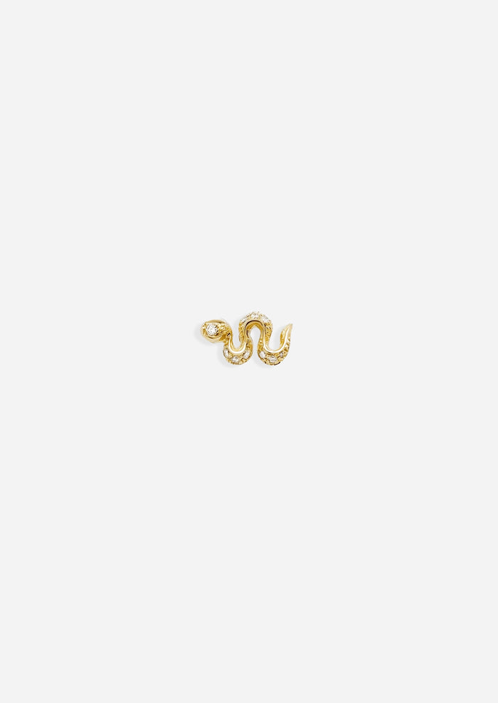 Mini Snake Threaded Flat Back Earring | Single