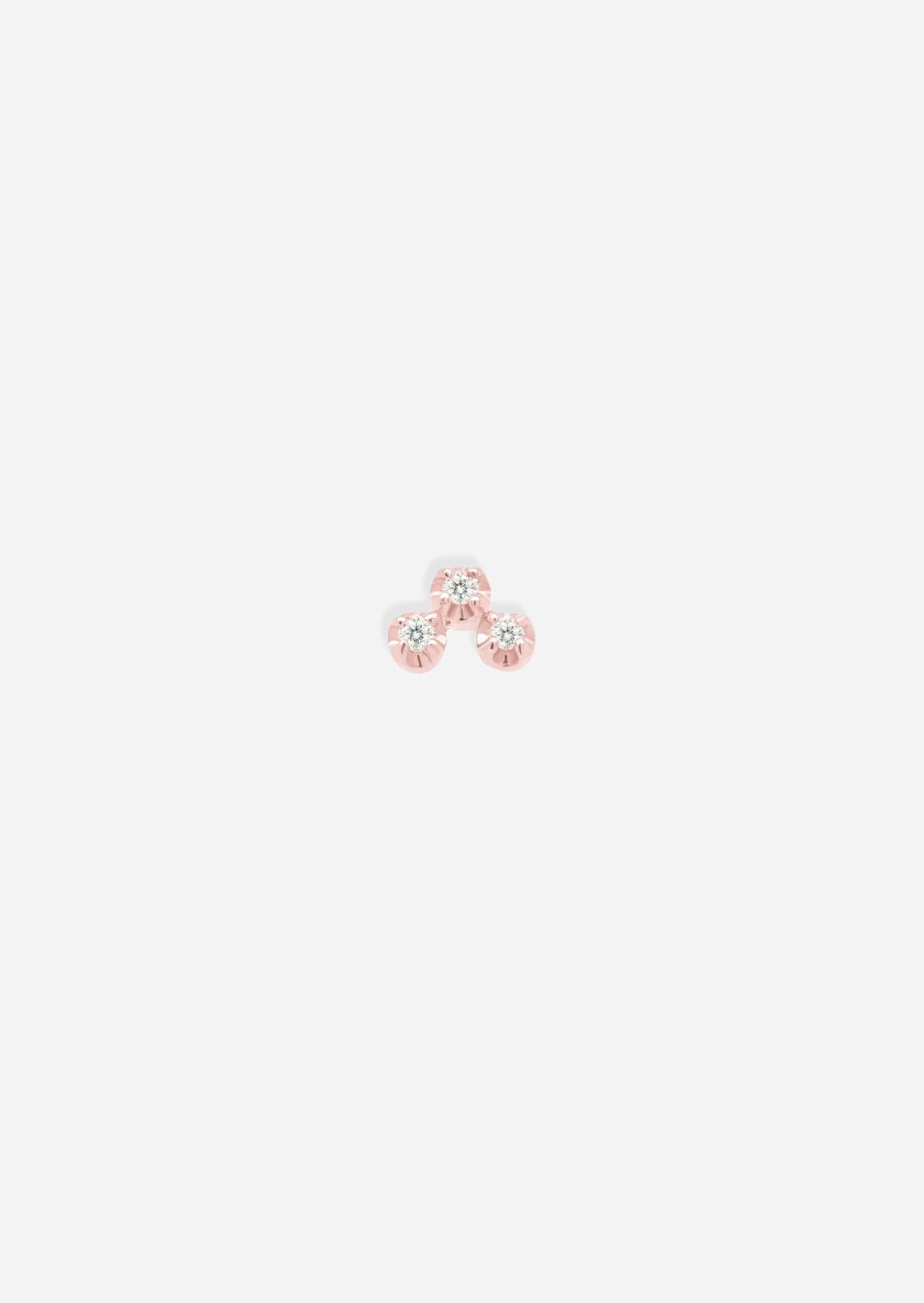 Mini Diamond Cluster Threaded Flat Back Earring | Single
