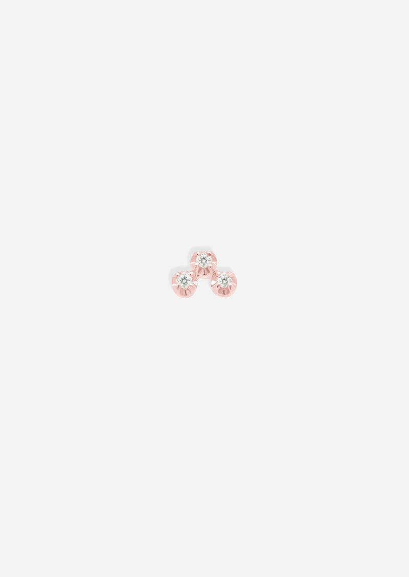 Mini Diamond Cluster Threaded Flat Back Earring | Single