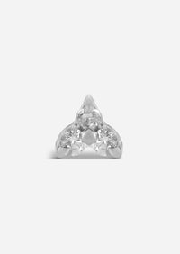 Mini Diamond Trio Threaded Flat Back Earring | Single