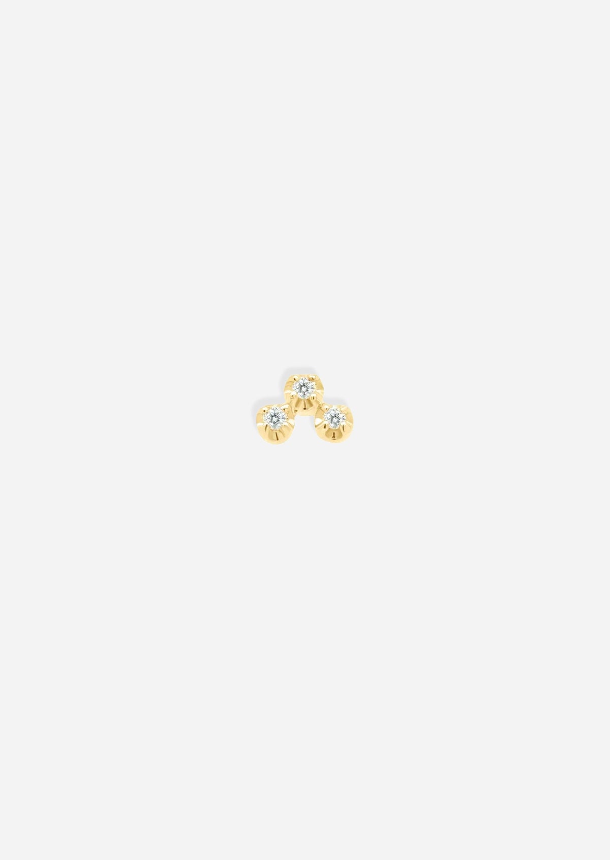 Mini Diamond Cluster Threaded Flat Back Earring | Single