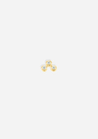 Mini Diamond Cluster Threaded Flat Back Earring | Single