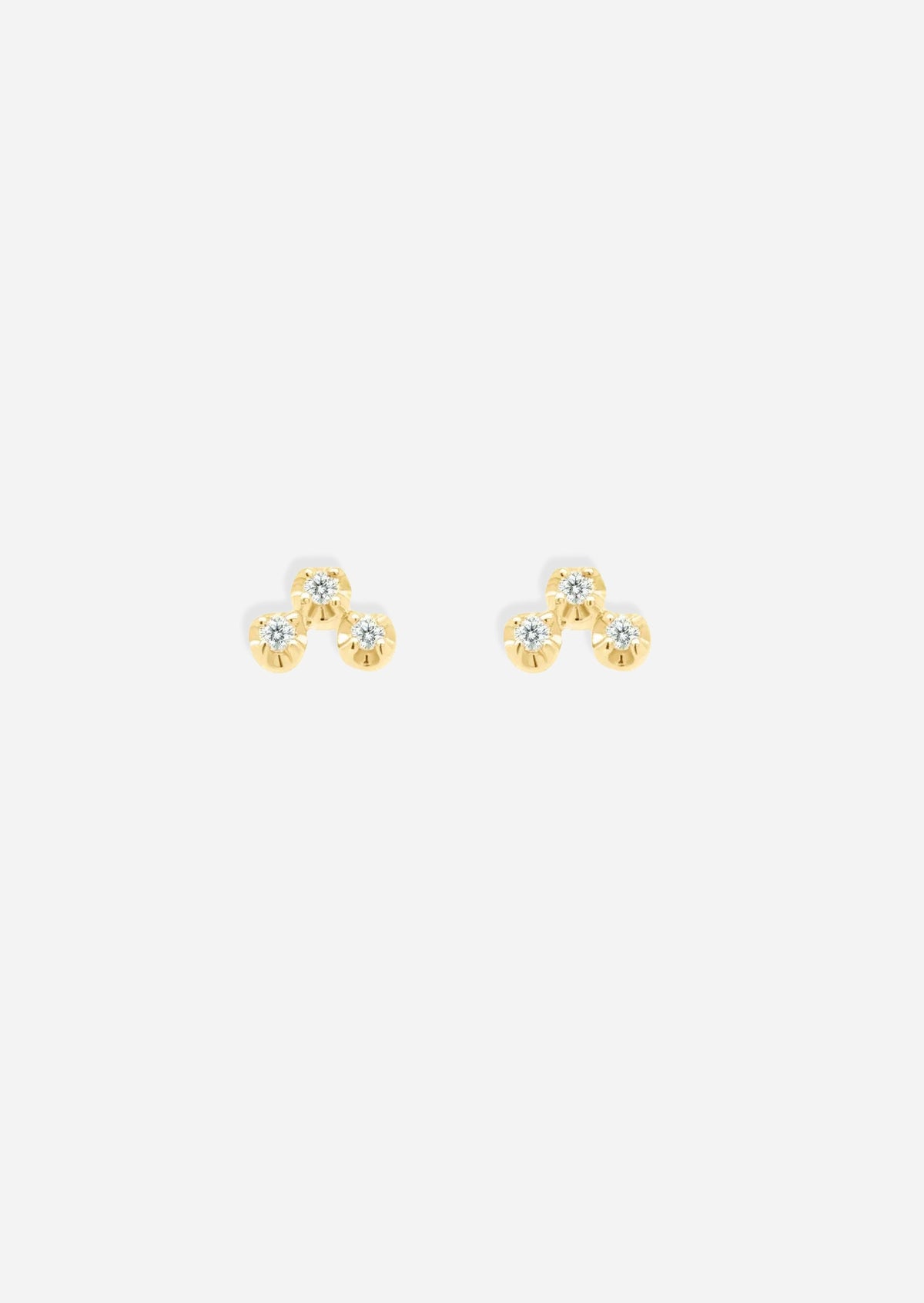 Mini Diamond Cluster Threaded Flat Back Earring | Single