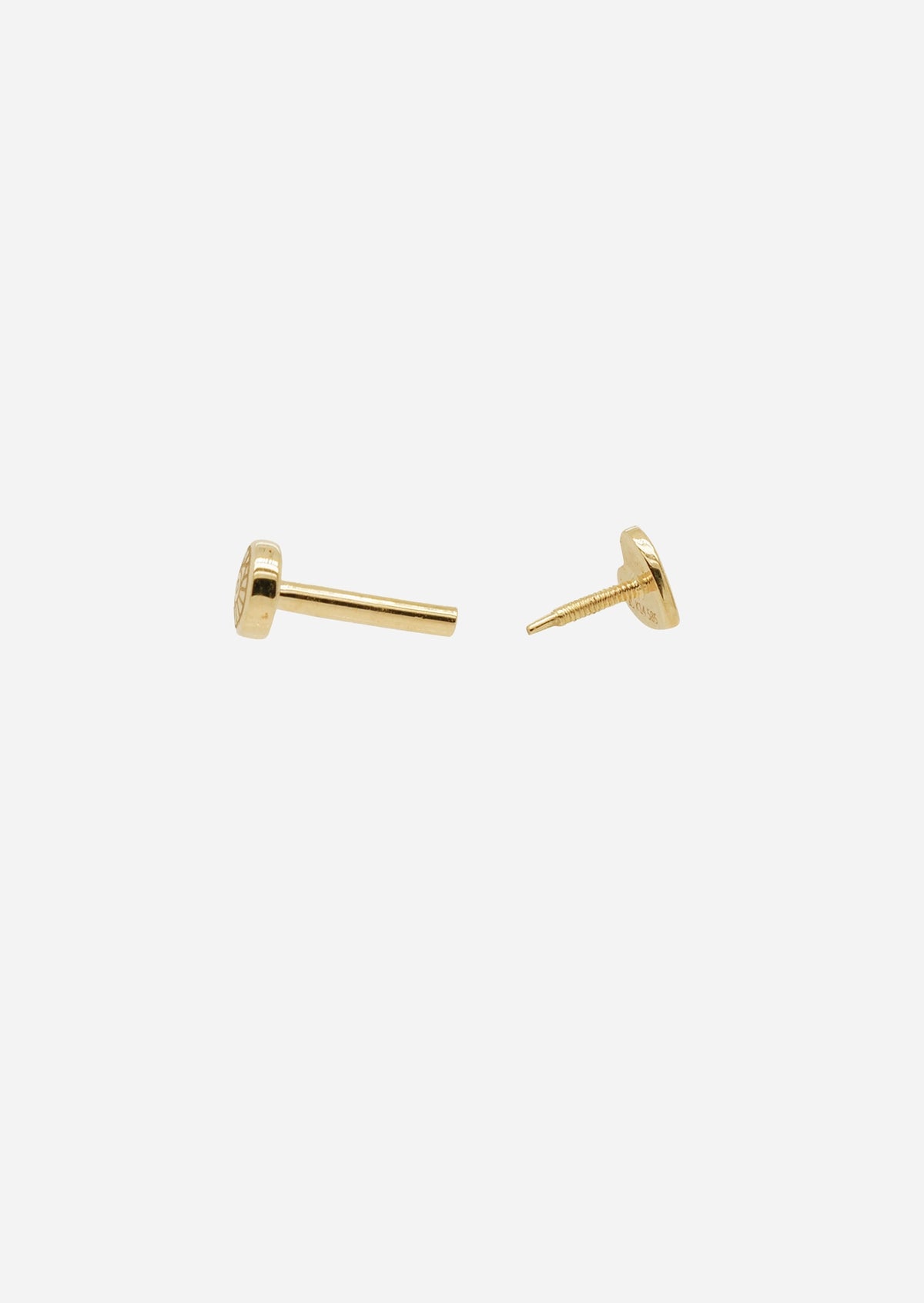 Mini Gold Heart Threaded Flat Back Earring | Single