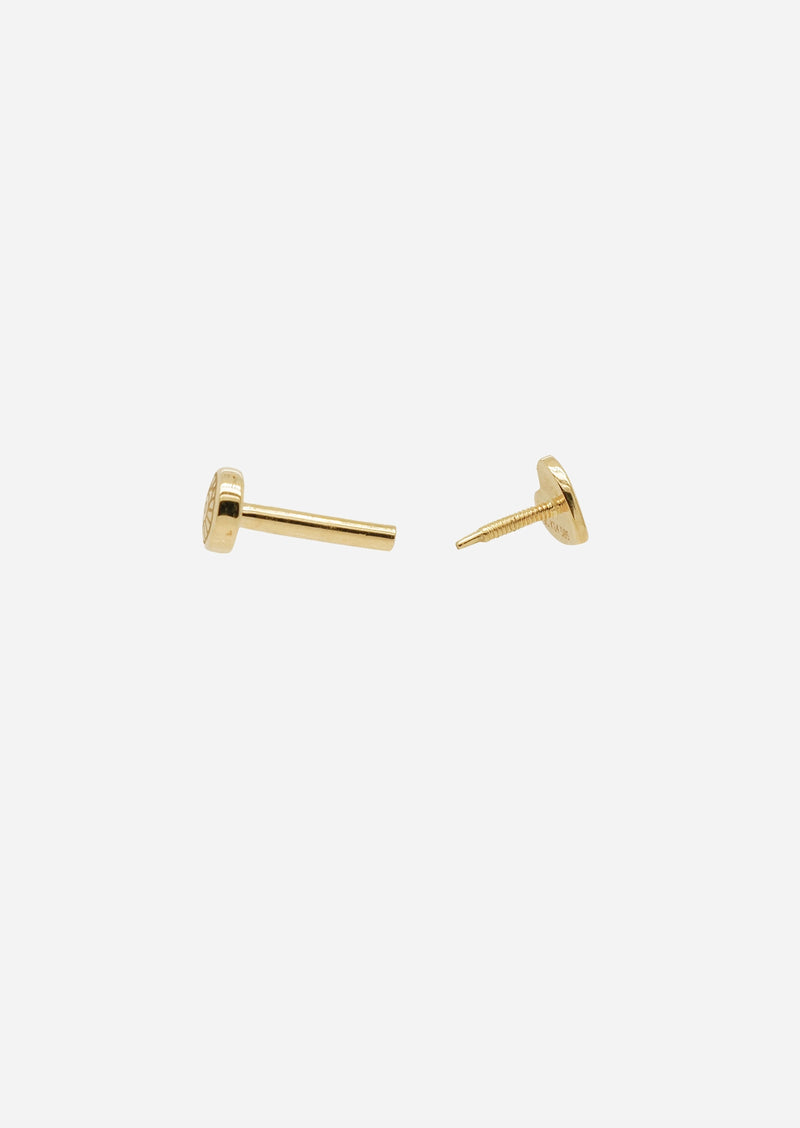 Mini Gold Heart Threaded Flat Back Earring | Single