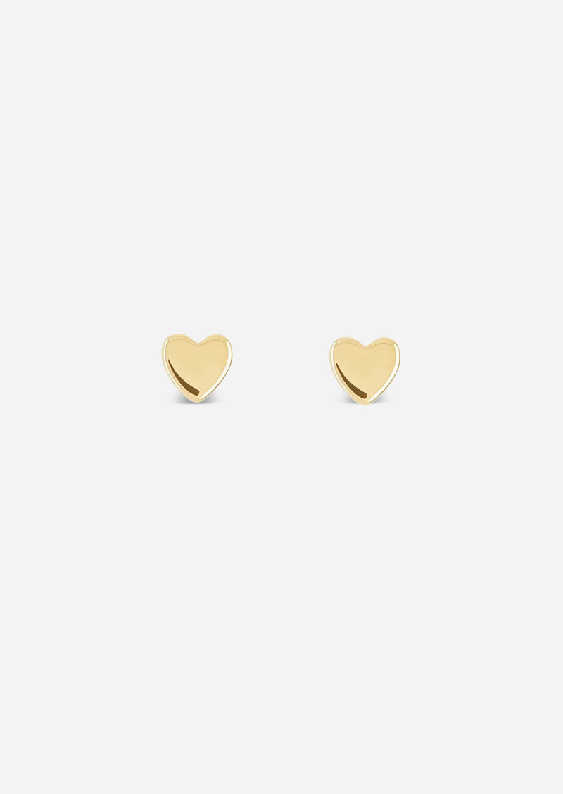 Mini Gold Heart Threaded Flat Back Earring | Single