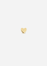 Mini Gold Heart Threaded Flat Back Earring | Single