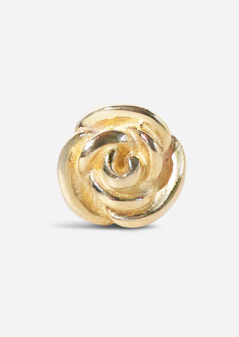 Gold Rose Threaded Flat Back Earring | Single