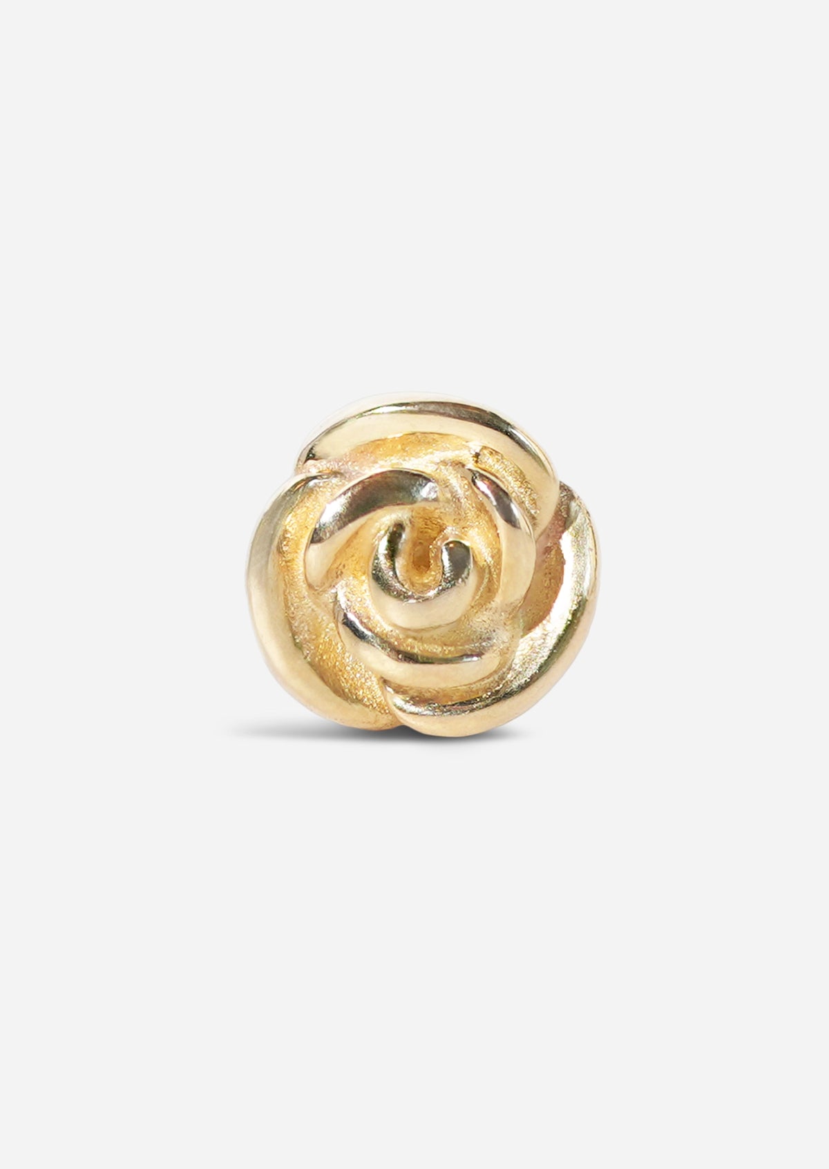 Gold Rose Threaded Flat Back Earring | Single