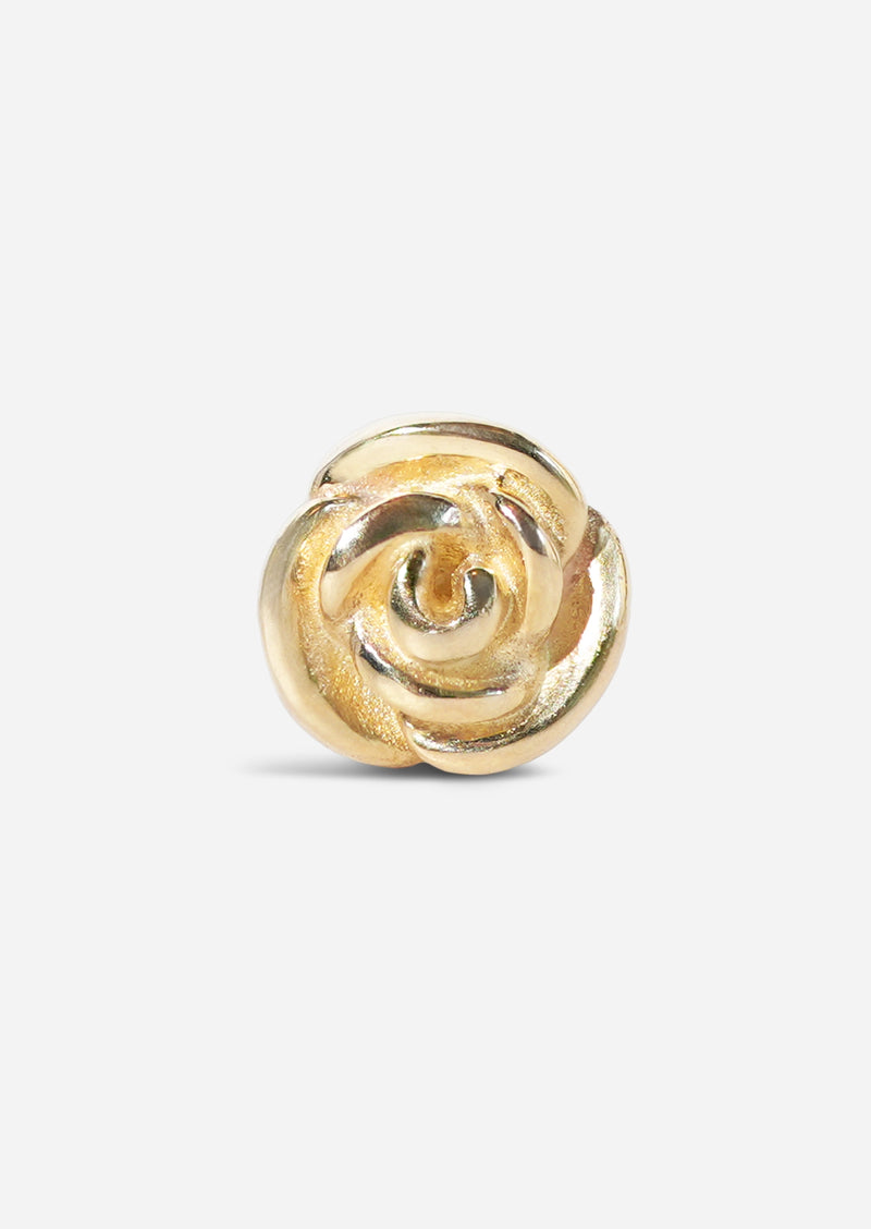Gold Rose Threaded Flat Back Earring | Single