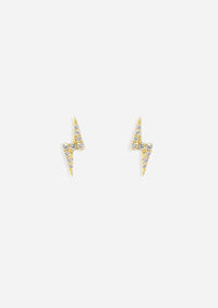 Mini Lightning Threaded Flat Back Earring | Single