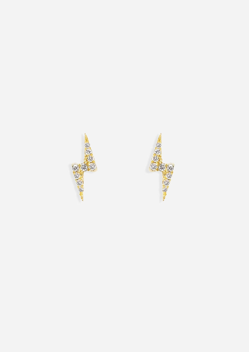 Mini Lightning Threaded Flat Back Earring | Single