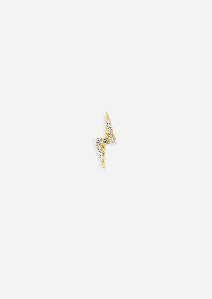 Mini Lightning Threaded Flat Back Earring | Single