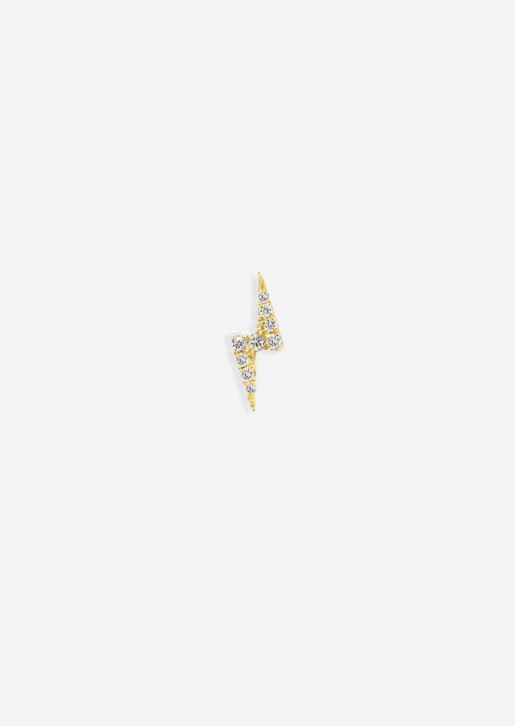 Mini Lightning Threaded Flat Back Earring | Single