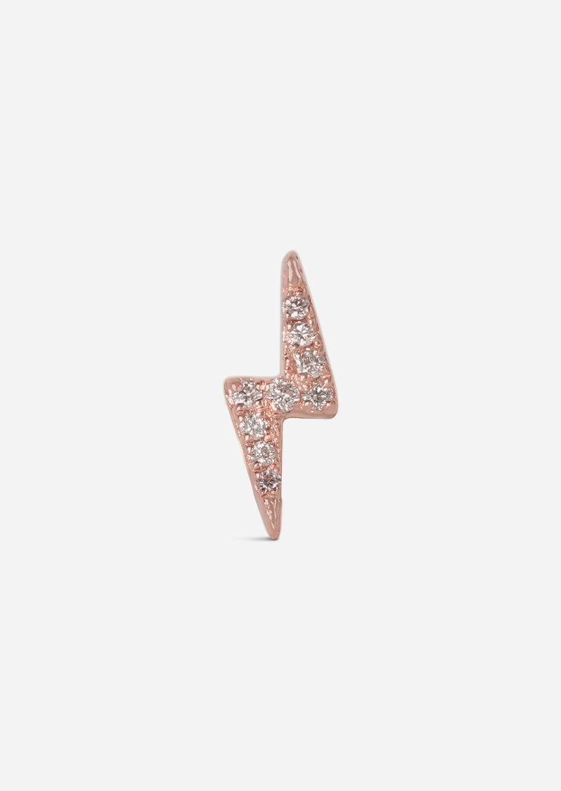 Mini Lightning Threaded Flat Back Earring | Single