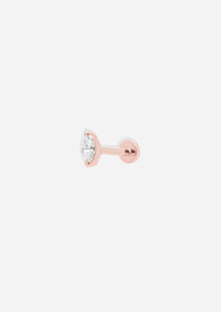 Mini Marquise Diamond Threaded Flat Back Earring | Single