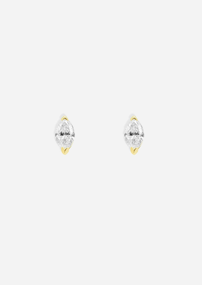 Mini Marquise Diamond Threaded Flat Back Earring | Single