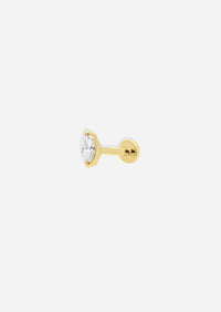 Mini Marquise Diamond Threaded Flat Back Earring | Single