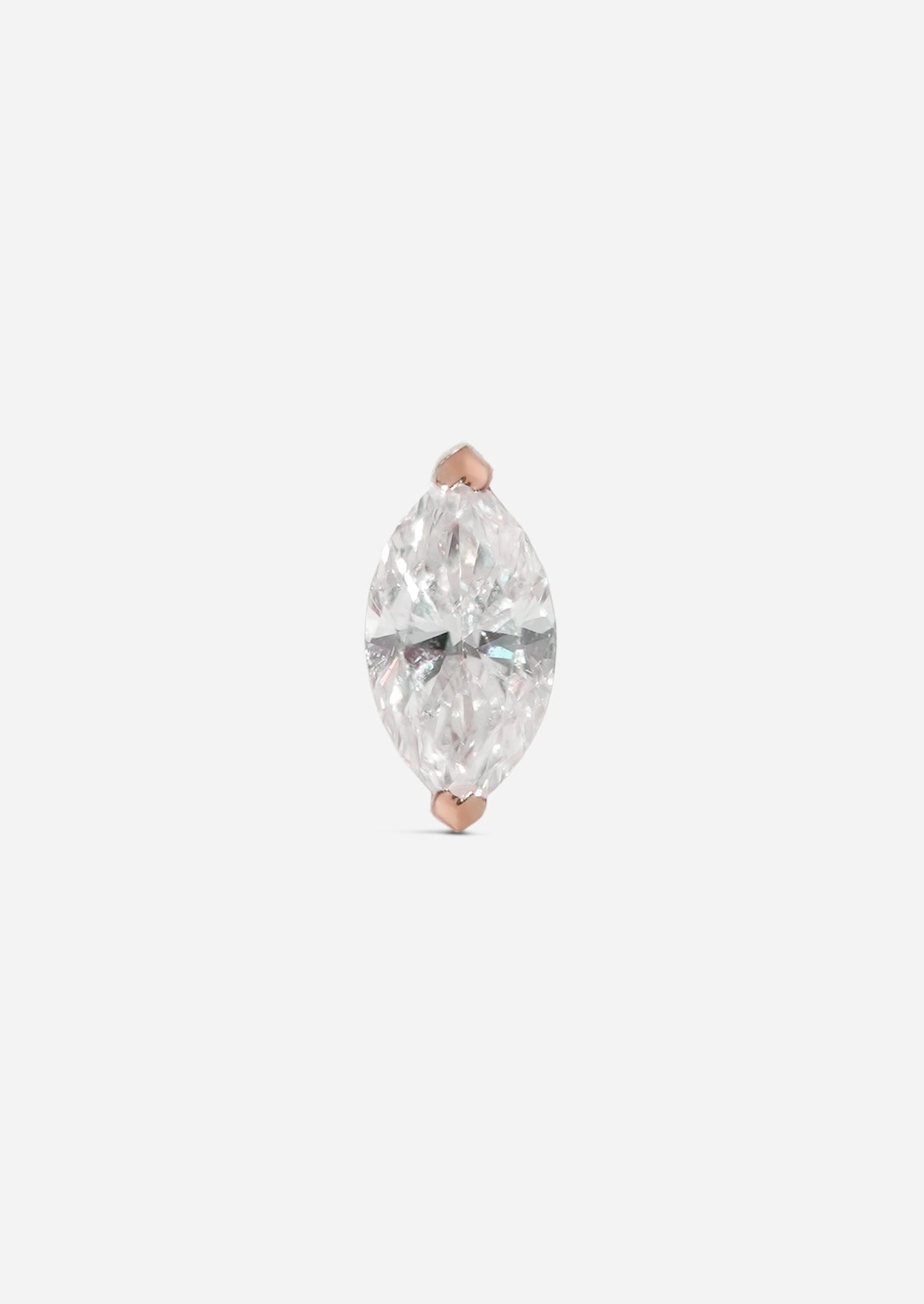 Mini Marquise Diamond Threaded Flat Back Earring | Single