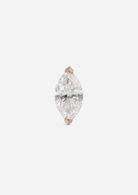 Mini Marquise Diamond Threaded Flat Back Earring | Single
