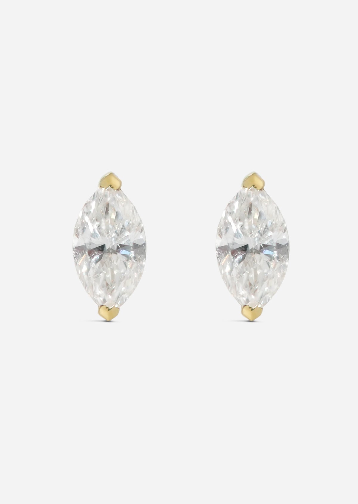 Mini Marquise Diamond Threaded Flat Back Earring | Single