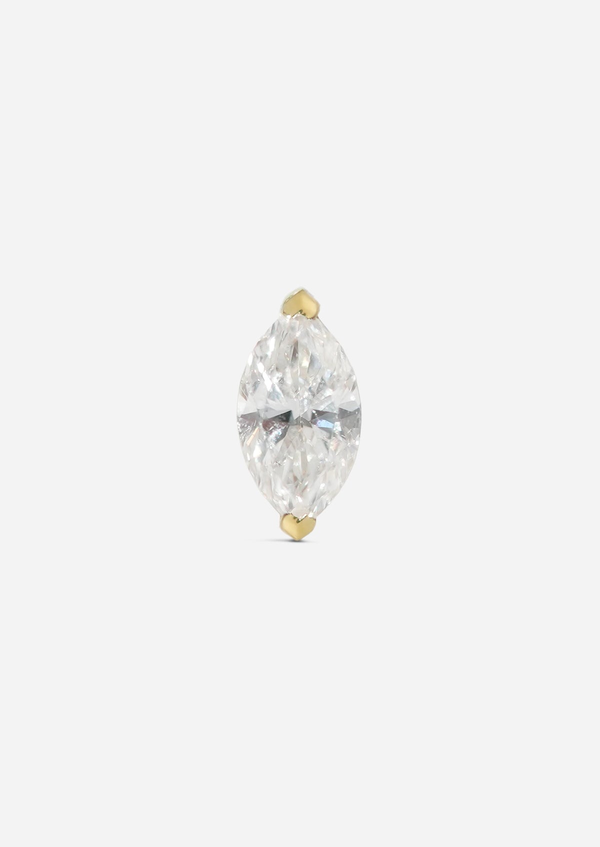 Mini Marquise Diamond Threaded Flat Back Earring | Single