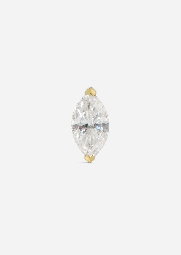 Mini Marquise Diamond Threaded Flat Back Earring | Single