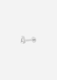 Mini Pear Diamond Threaded Flat Back Earring | Single